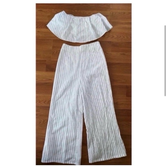REVOLVE Superdown White Striped Pant Set - Picture 6 of 8